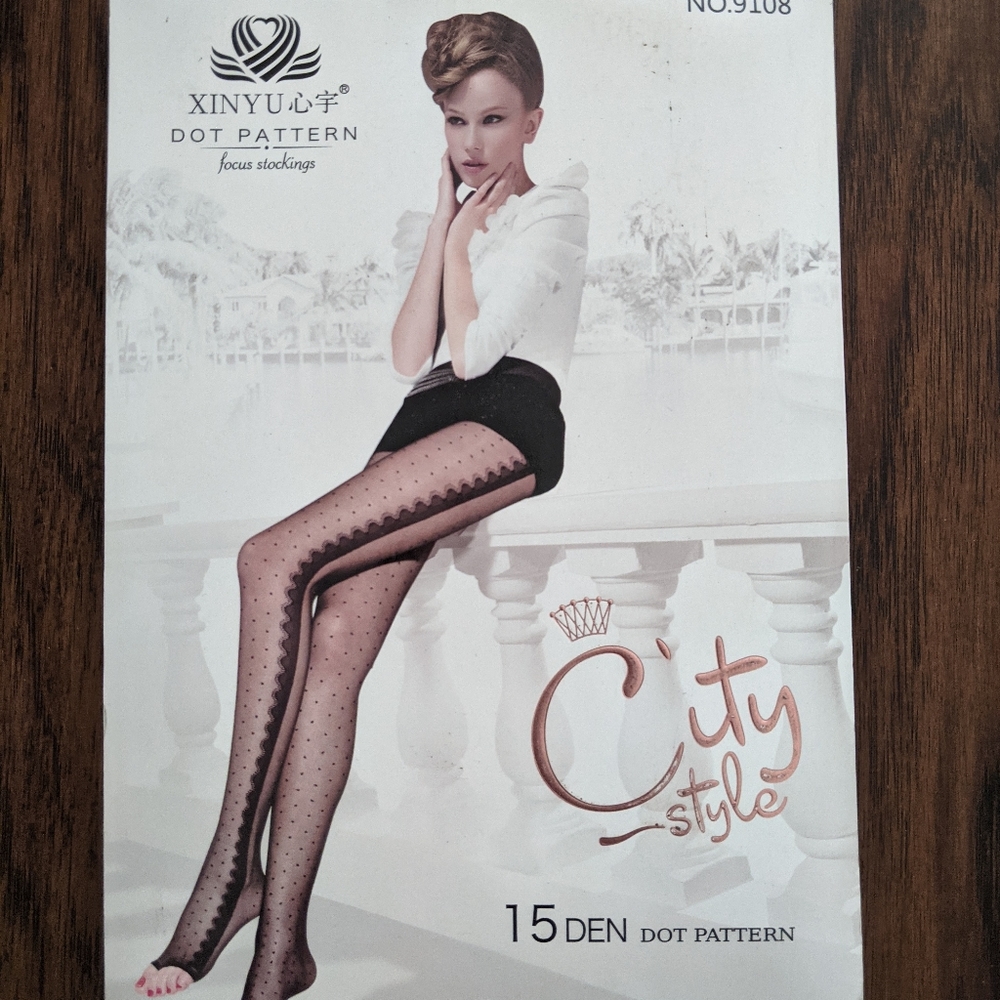 New Black dot tights